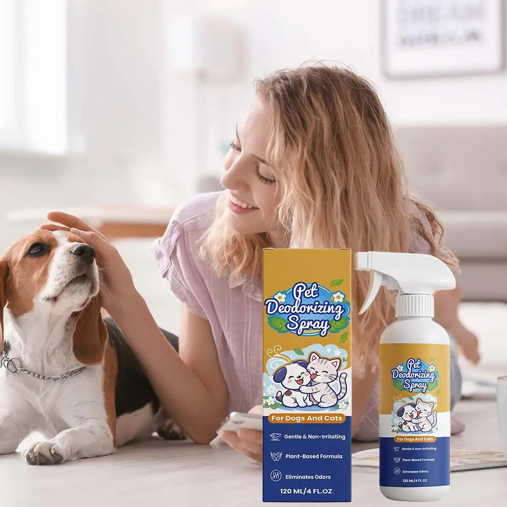 Professional Pet Deodorant Spray Odor Eliminator for Dog&Cat Urine Smell Remover Fast Acting Fresh Scent Mist for Home & Pet Fur