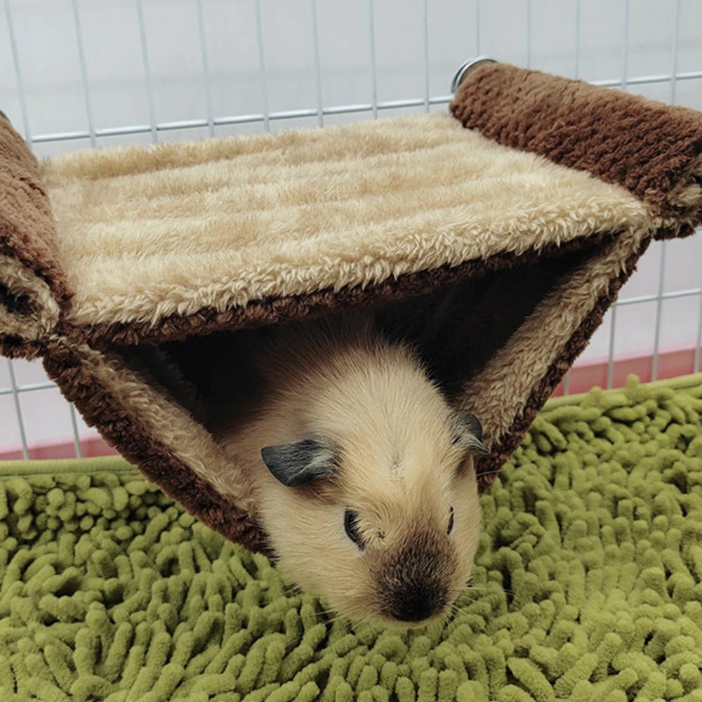 Guinea Pigs Hamster Warm Hammock Honey Possum Squirrel Hanging Nest Bed Gold Silk Bear Chinchillas Jumping Pet Toy