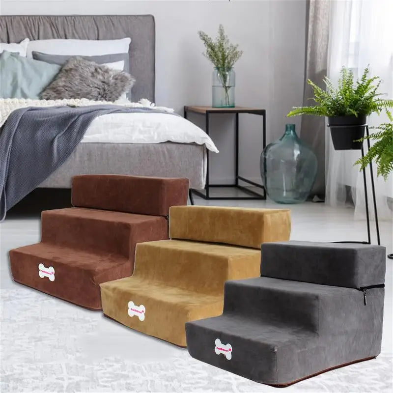 Small Dog Stairs Pet 3 Steps Stairs 30cm Height for Small Dog Cat Ramp Ladder Antislip Removable Dogs Bed Stairs Pet Supplies