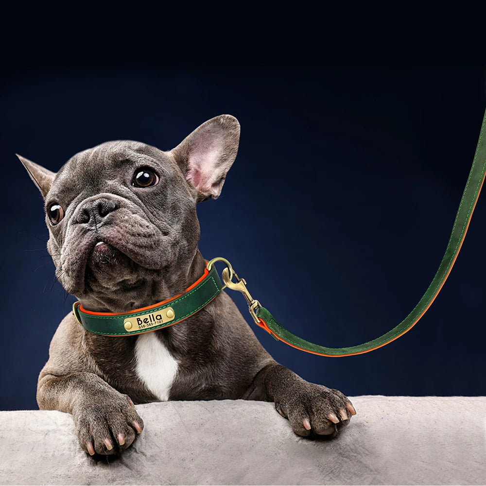 5ft PU Leather Dog Leash 2 Layer Soft Leather Dog Leash Pet Walking Training Leads Durable for Small Medium Large Dogs Pitbull
