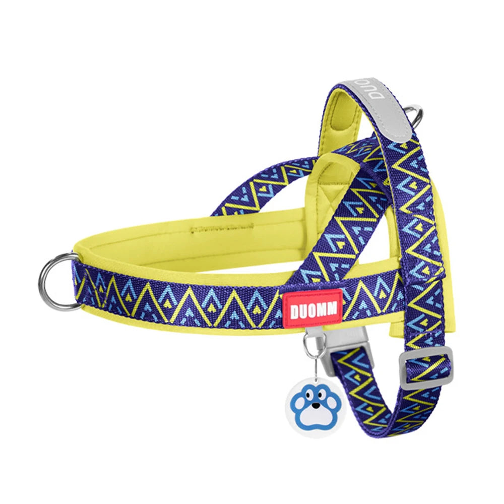 Dog Harness Fashion Printed Saddle, Soft Adjustable No-pull Padded  Vest with Handle for pet all  Breeds