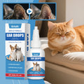 60ml Pet Ear Cleaning Solution,Pet Ear Deodorizer Drops for Eliminates Odor Freshens Ears,Ear Care Cleaning Products for Cat Dog