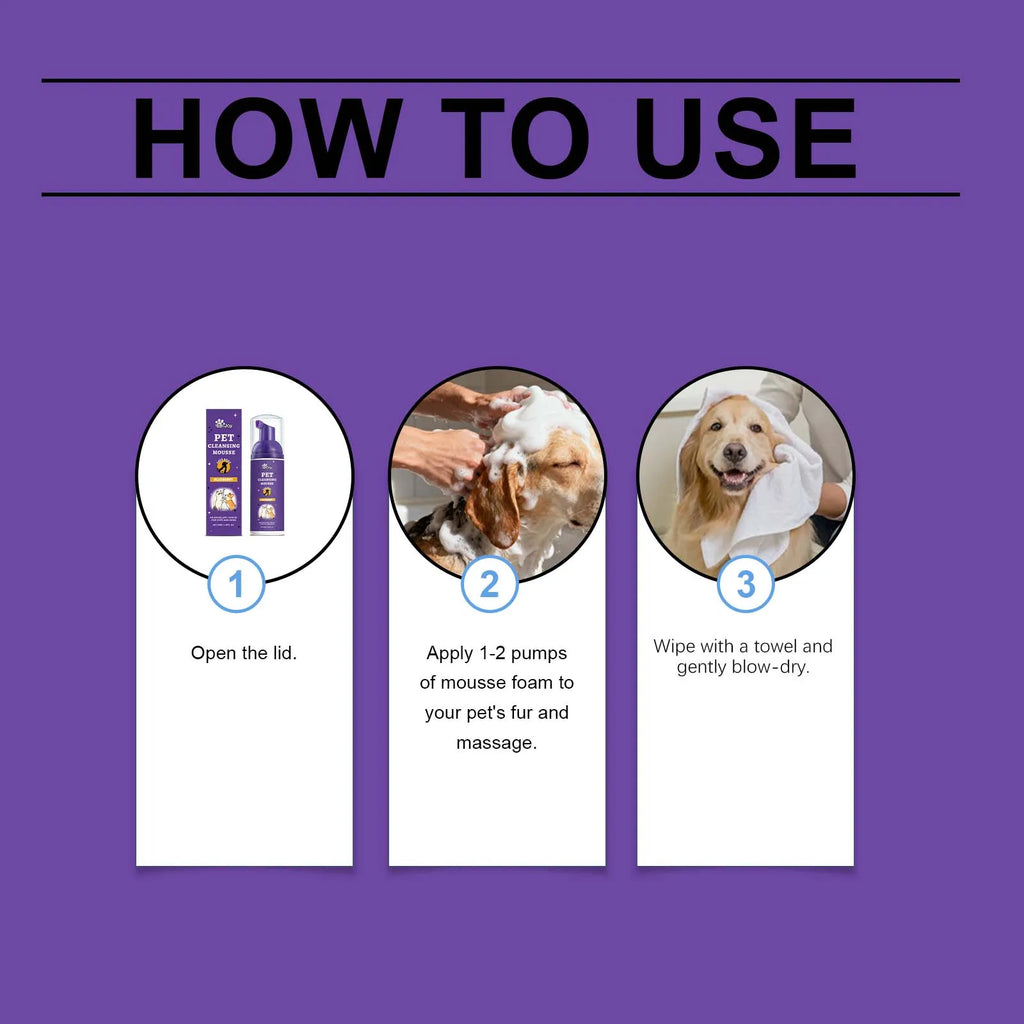 5-Minute Waterless Dog Shampoo Foam | Quick Clean & Deodorize Between Baths | Allantoin Formula for Soft Shiny Coat Dry Shampoo