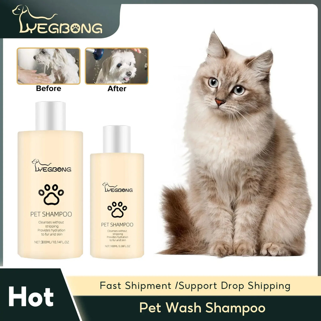 Pet Shampoo Cats and Dogs Gentle Cleansing Natural Formula Smooth Non Tangling Fur Fragrance Moisturizing Pet Grooming Supplies