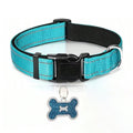 Dog Collar Nylon Soft Padded Adjustable Breathable Durable Comfortable Reflective Pet Collar for Small Medium Large Dog Bone Tag