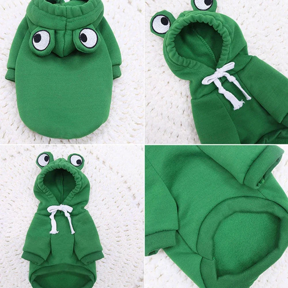 Pet Dog Winter Sweatshirt – Cute Costume with Hood & Two-Leg Fit, Warm Soft Pullover for Small/Medium/Large Dogs ﻿