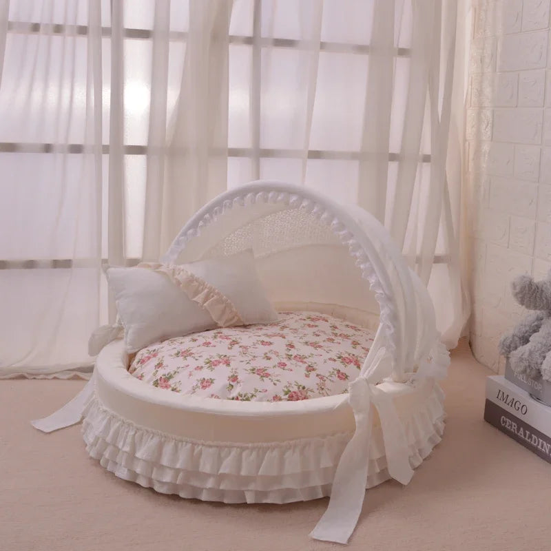 Comfortable Pet Sofa Cradle Dog Bed Overall Washable Luxury Kennel Dog Round Bed