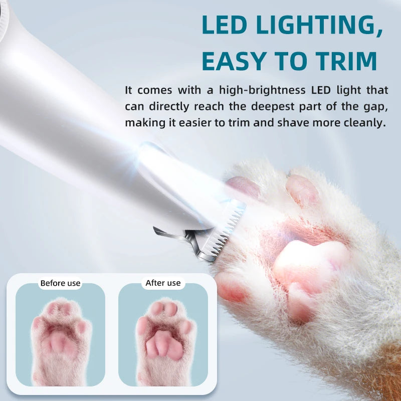 2 in 1 Electric Dog Nail Grinder & Partial Hair Trimmer for Dog Nail Grinders Pet Quiet Cat Paws Nail Grooming Trimmer Tools