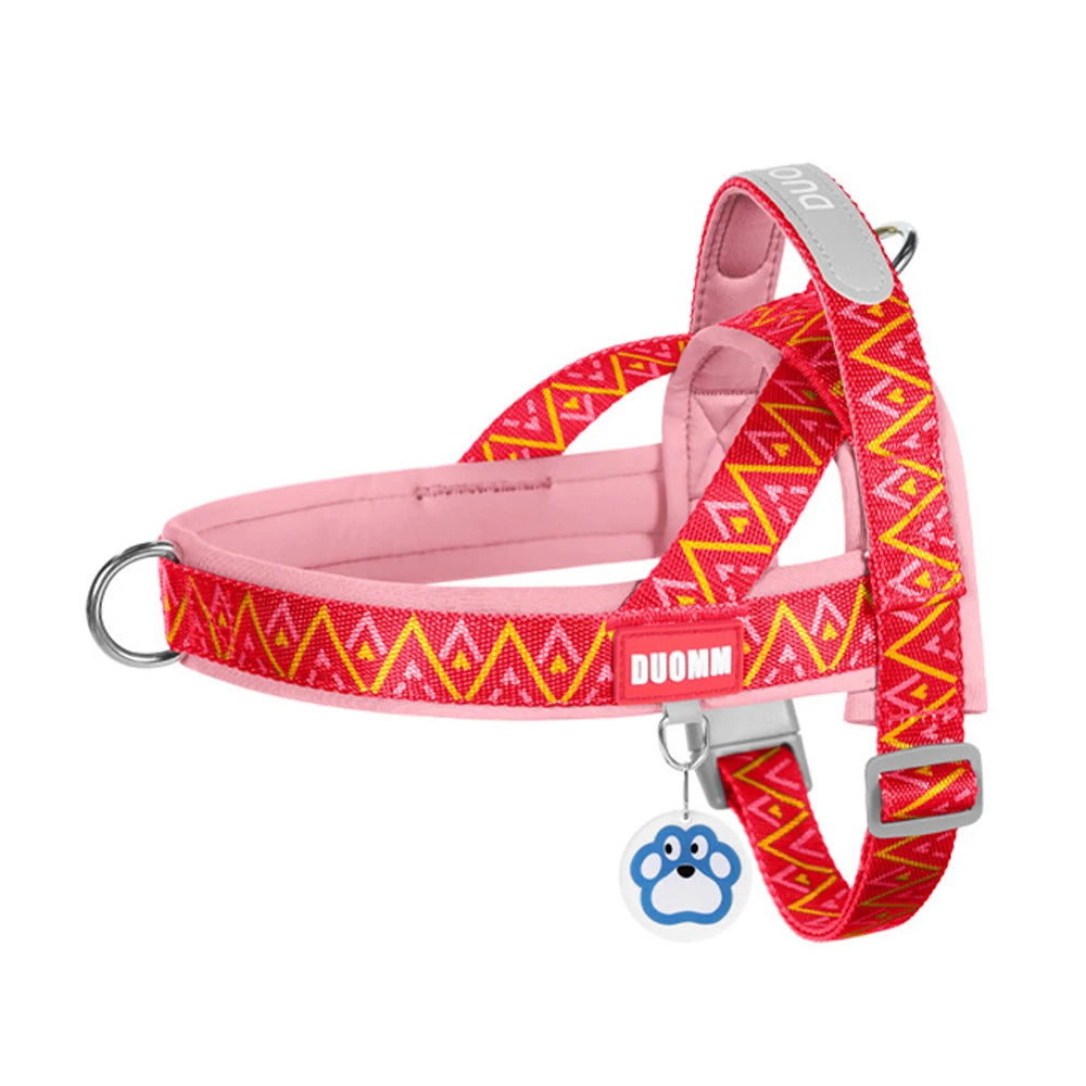 Dog Harness Fashion Printed Saddle, Soft Adjustable No-pull Padded  Vest with Handle for pet all  Breeds