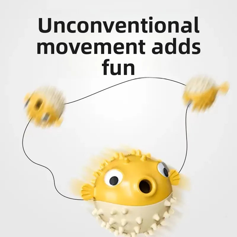 Bouncing Fish Treat Dispenser Dog Toy, Interactive Slow Feeder for Dogs Cats, Self-Play Boredom Relief Pet Puzzle Toy