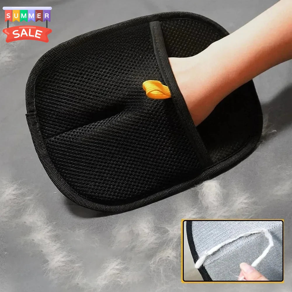 Static Pet Hair Removal Gloves - Grooming & Deshedding Gloves for Dogs Cats - Works on Sofa Carpet Clothes - Multi-Surface Brush