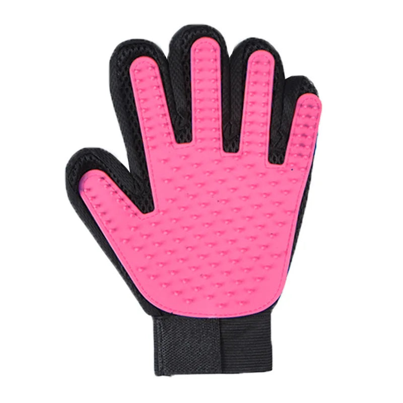Pet Grooming Kit for Dog Cat Rabbit Fur 2 Sided Grooming Brush Bath Cleaning Glove De-Shedding De-Matting Pet Hair