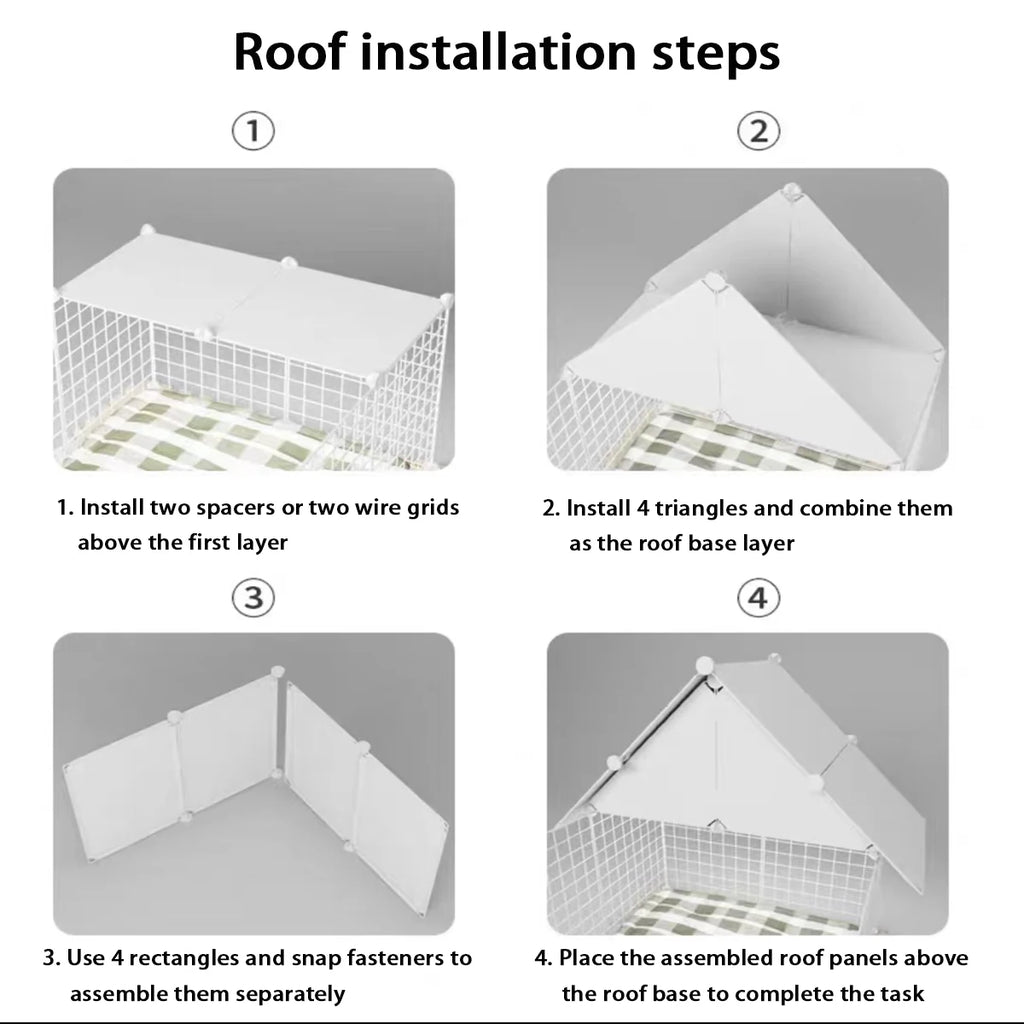 Christmas DIY Dog Cage for Small Dogs with Separate Toilet and Pulleys, Indoor Dog House for Bichon Frise and Teddy Dogs, Dog Cabinet