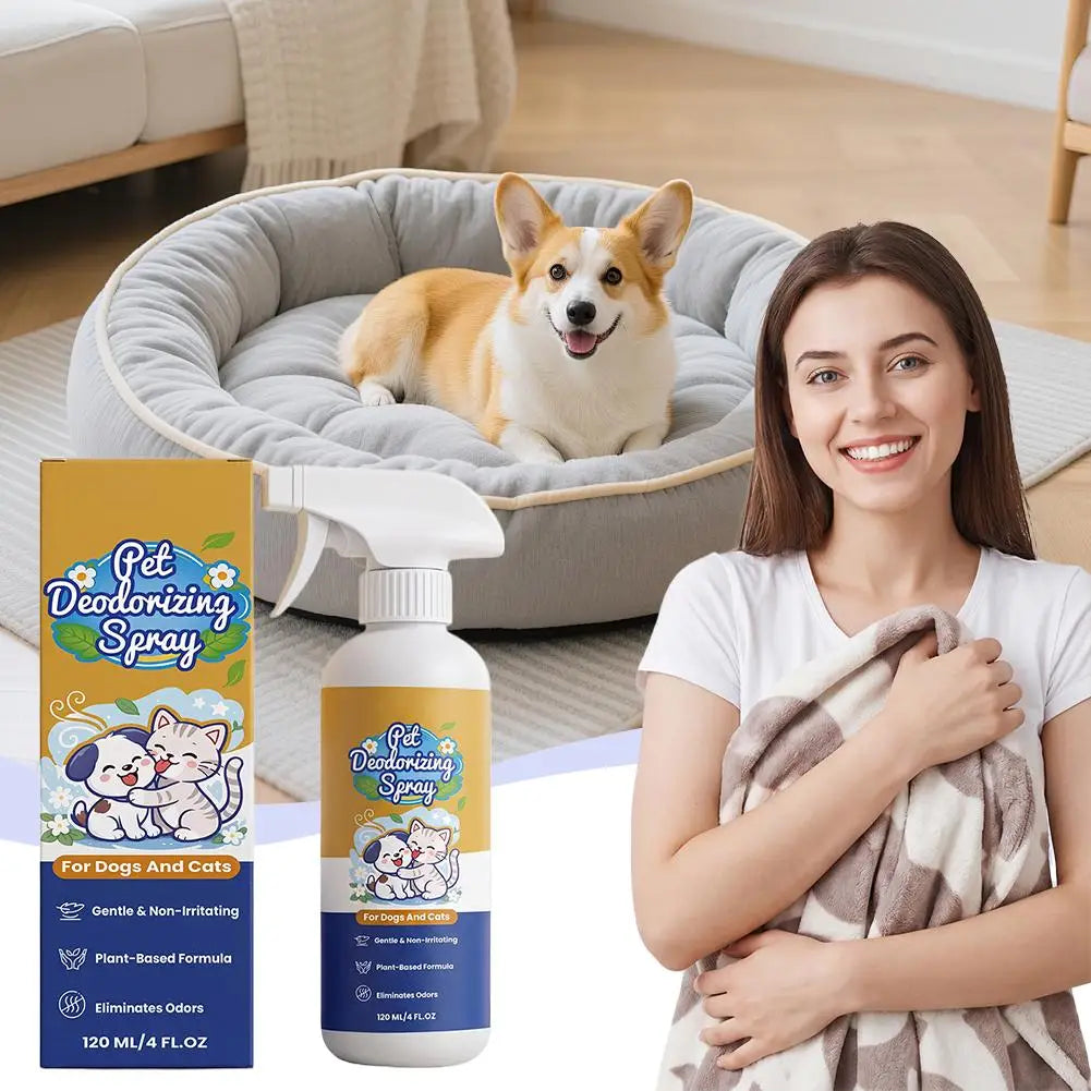Professional Pet Deodorant Spray Odor Eliminator for Dog&Cat Urine Smell Remover Fast Acting Fresh Scent Mist for Home & Pet Fur