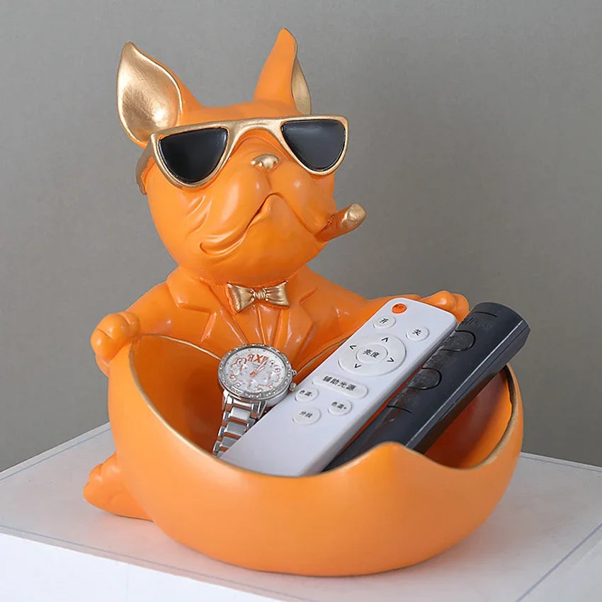 Home Decor Cool Dog Figurine Dog Statue Storage Box Animal Ornament Resin Craft Art Sculpture Figurine Home Decoration Gift