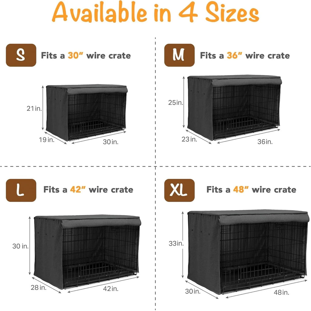 Universal Double Door Dog Crate Cover, Wire Dog Cage Cover Roller Shades, Waterproof Durable Lightweight