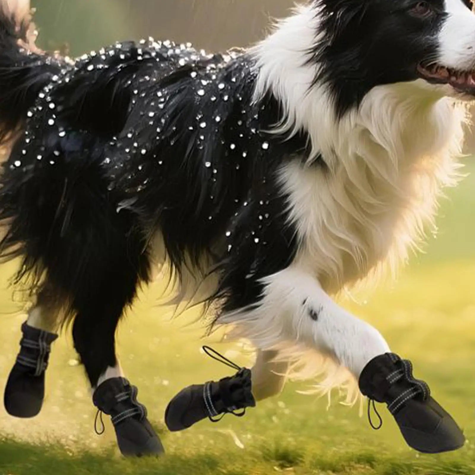 4pcs Dog Boots Anti Slip Pet Paw Shoes Wound Recovery Protective Booties for Outdoor Summer Rain Winter Snow Pet Supplies