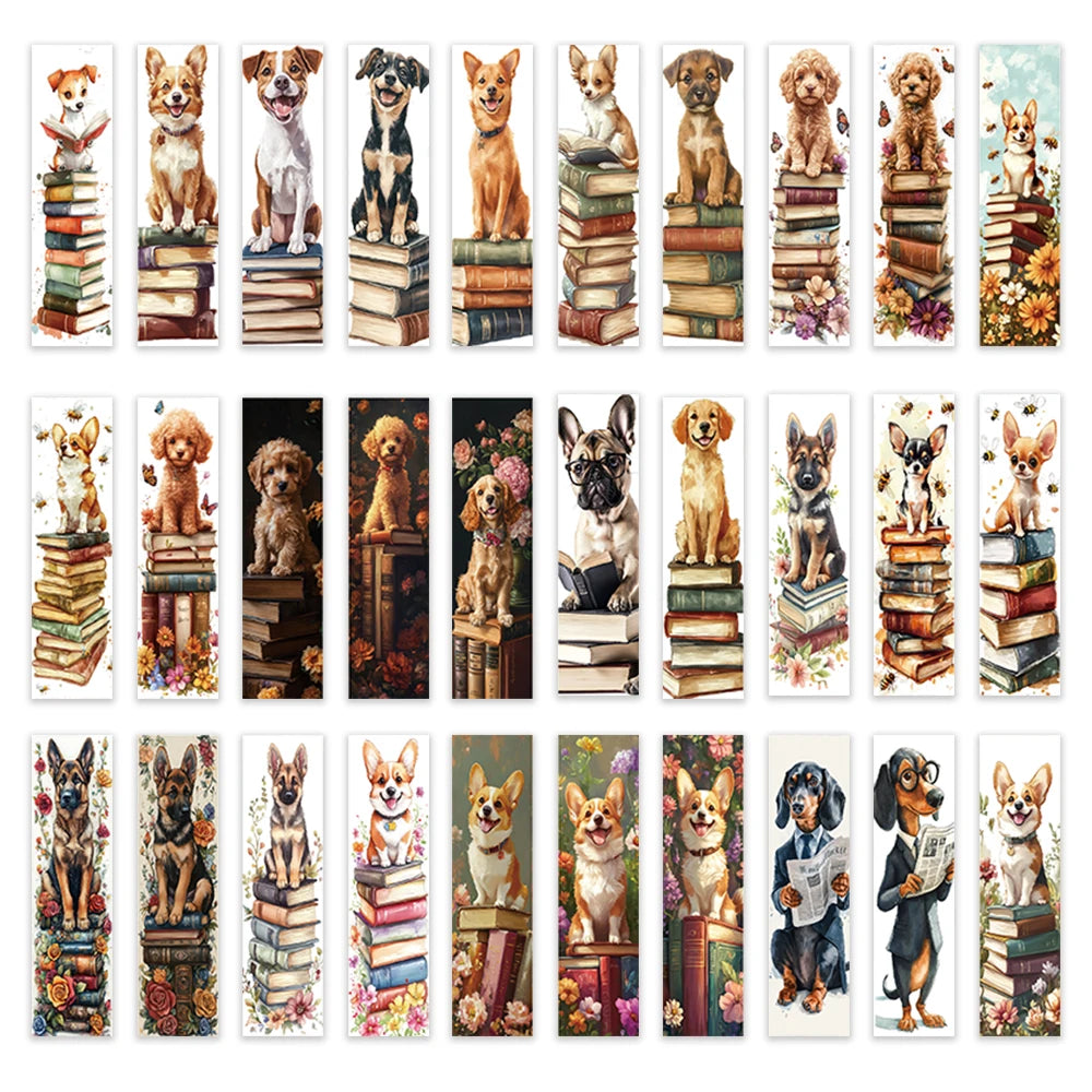 32pcs, creative dog bookmarks, cartoon cute dogs, perfect for teachers, readers and book lovers, birthday gift.