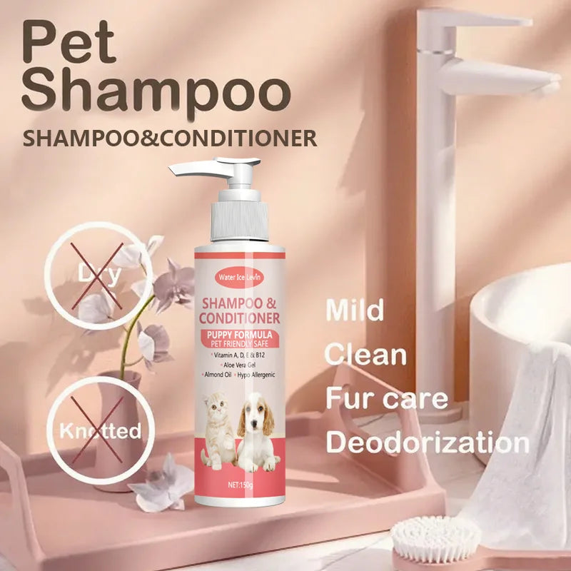 Gentle 2-in-1 Puppy Shampoo & Conditioner with Vitamins & Aloe - Hypoallergenic Formula for Soft, Shiny Coats & Moisturized Skin