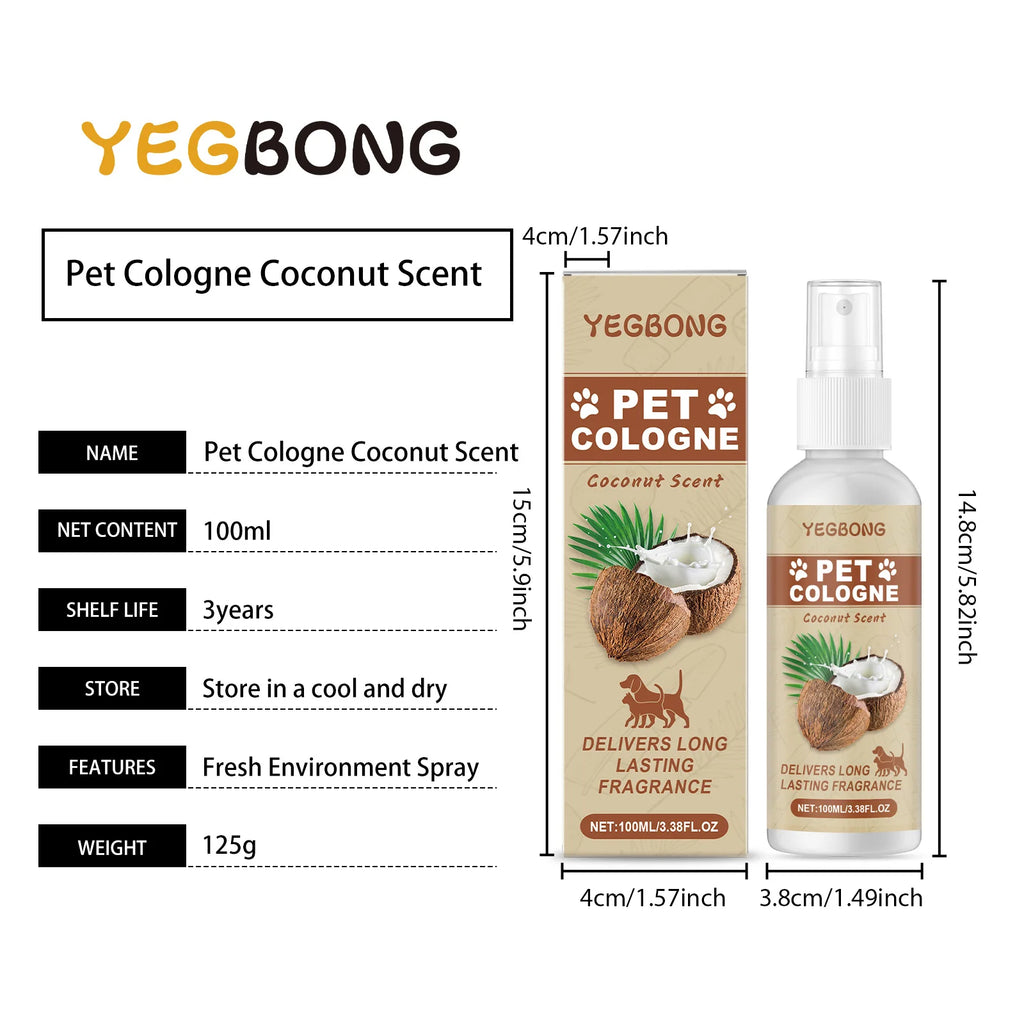 Coconut Scented Pet Odor Eliminator Spray, Indoor Freshening Spray for Cats and Dogs, Cleans and Eliminates Odors