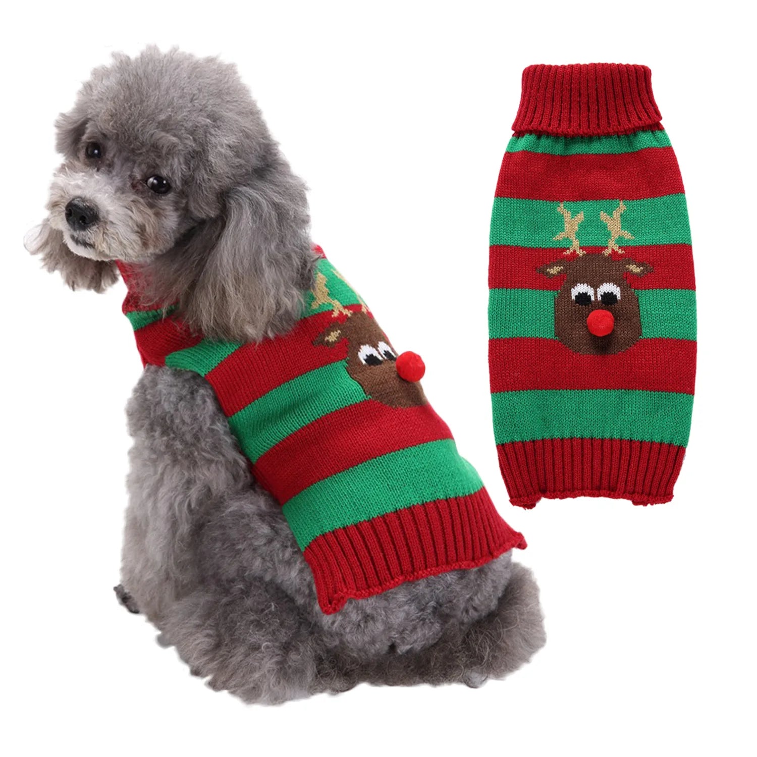 Winter Christmas Dog Sweater Cute Puppy Clothes Bichon Poodle Labrador Golden Retriever Warm Acrylic Knit Outfit Dog Sweaters