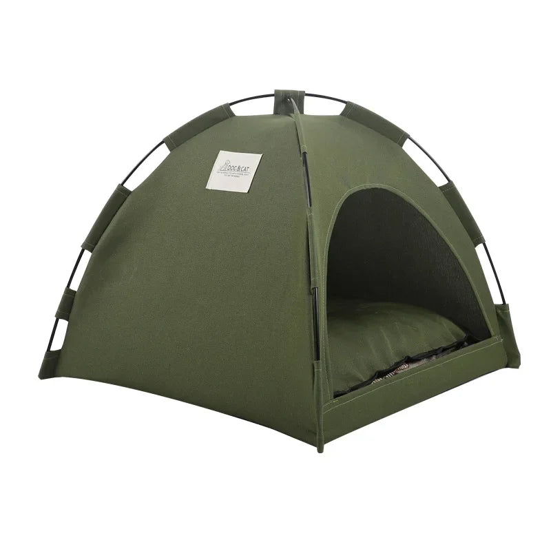 Pet Tent Bed Removable Cat Sofa Basket Canvas Semi-enclosed Cat House Dog Cave Hut Cat Sleeping Bed for Room Decor Pet Supplies