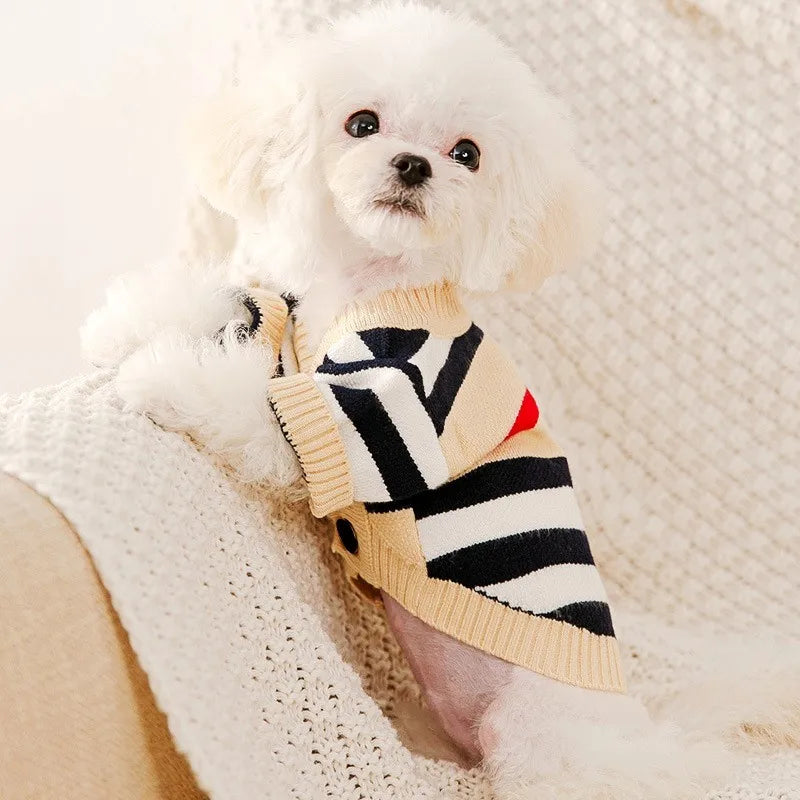 Dog Winter Sweater Knitted Warm Pet Clothes for Small Medium Dogs Chihuahua Puppy Pet Sweaters Yorkshire Cardigan Dog Coat Vest