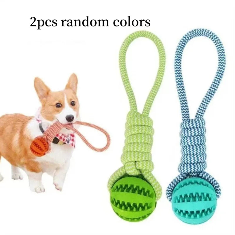 2pcs of dog rope treat balls|Handheld design,durable material,helps clean teeth,and suitable for daily training and interaction