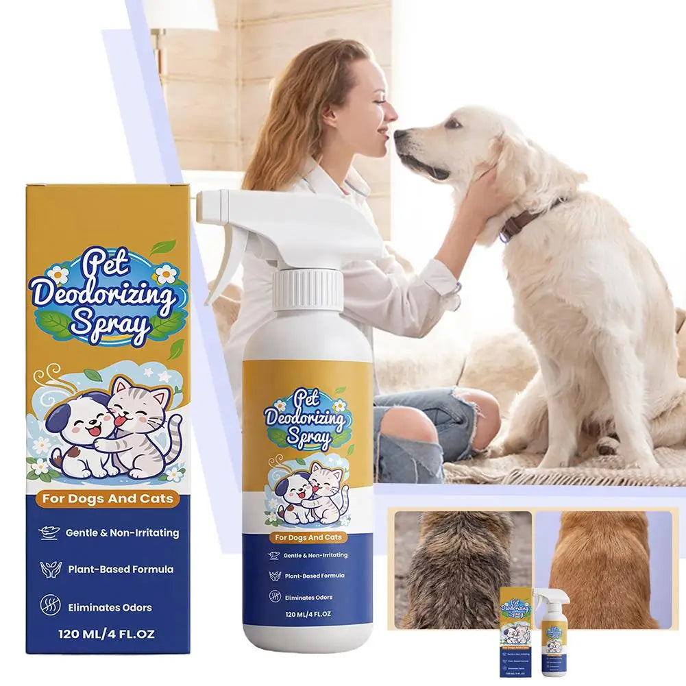 Professional Pet Deodorant Spray Odor Eliminator for Dog&Cat Urine Smell Remover Fast Acting Fresh Scent Mist for Home & Pet Fur
