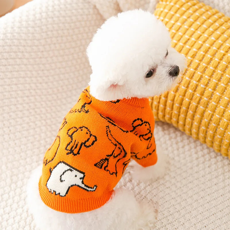 Dog Winter Sweater Knitted Warm Pet Clothes for Small Medium Dogs Chihuahua Puppy Pet Sweaters Yorkshire Cardigan Dog Coat Vest
