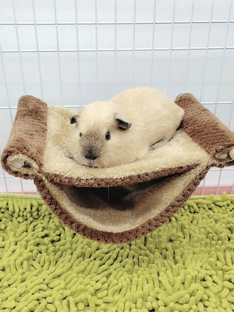 Guinea Pigs Hamster Warm Hammock Honey Possum Squirrel Hanging Nest Bed Gold Silk Bear Chinchillas Jumping Pet Toy