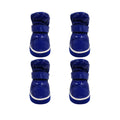 4PCS Fashion Winter Small Dog Snow Boots Weatherproof & Waterproof Puppy Shoes Anti-Slip Dog Rain Booties for Teddy Bichon Frise