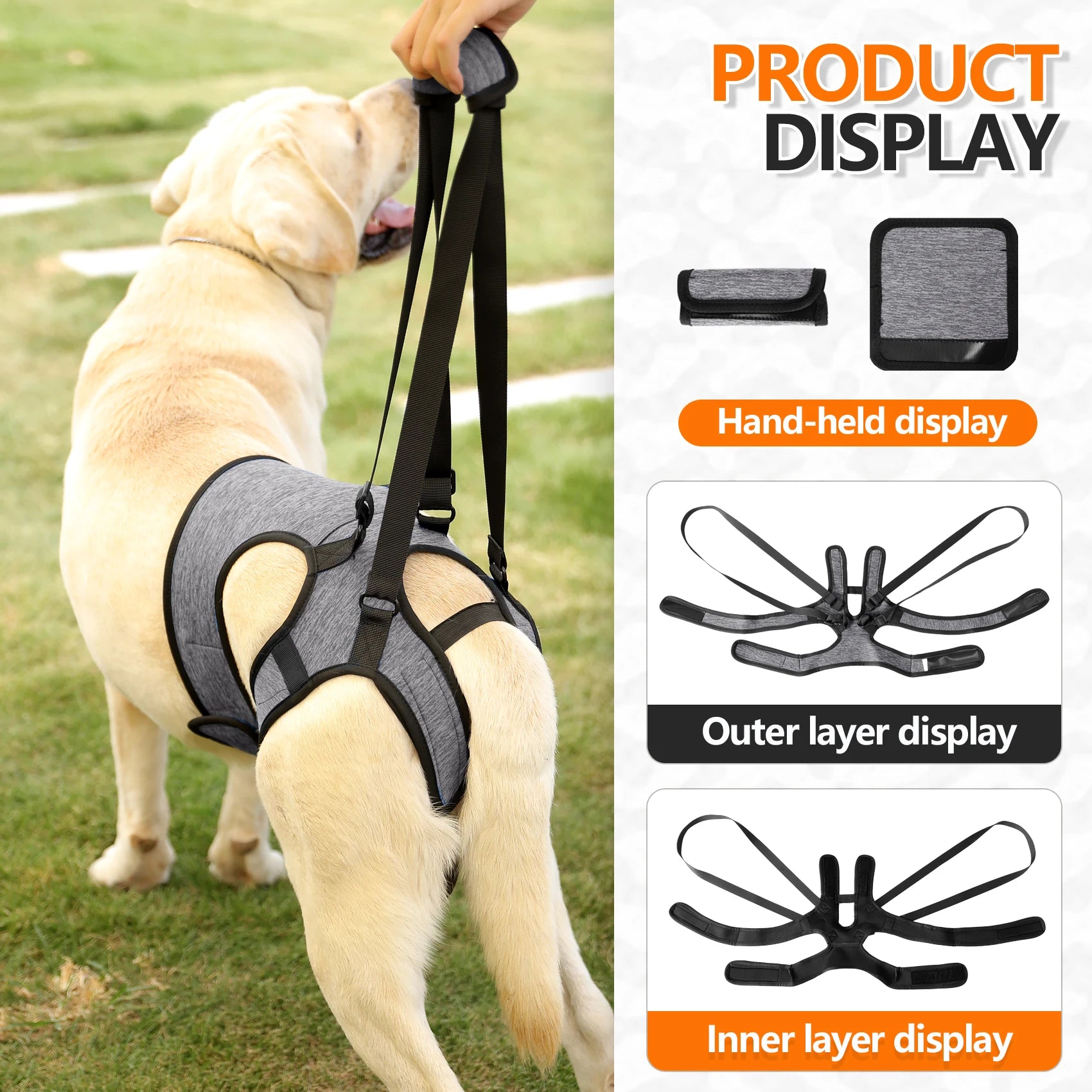 Dog Lift Harness,Dog Sling for Back Legs,Dog Harness to Help Lift and Walk,Adjustable Sling Support for Dogs Hind Legs