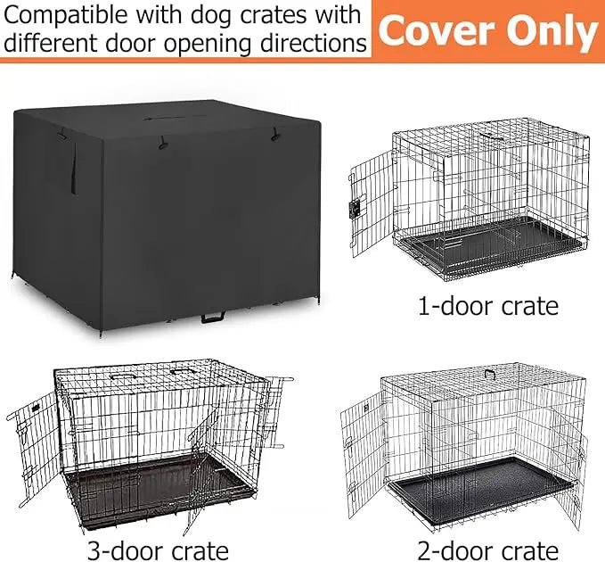 Universal Double Door Dog Crate Cover, Wire Dog Cage Cover Roller Shades, Waterproof Durable Lightweight