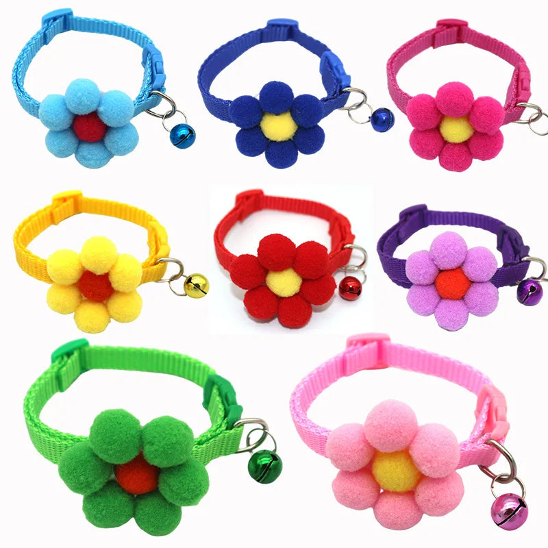 Cute Cat Collar Small Puppy Cat Collars Bow Gatos Kitten Cat Collar Bowknot Necklace with Bell for Dogs Chihuahua Pet Supplies