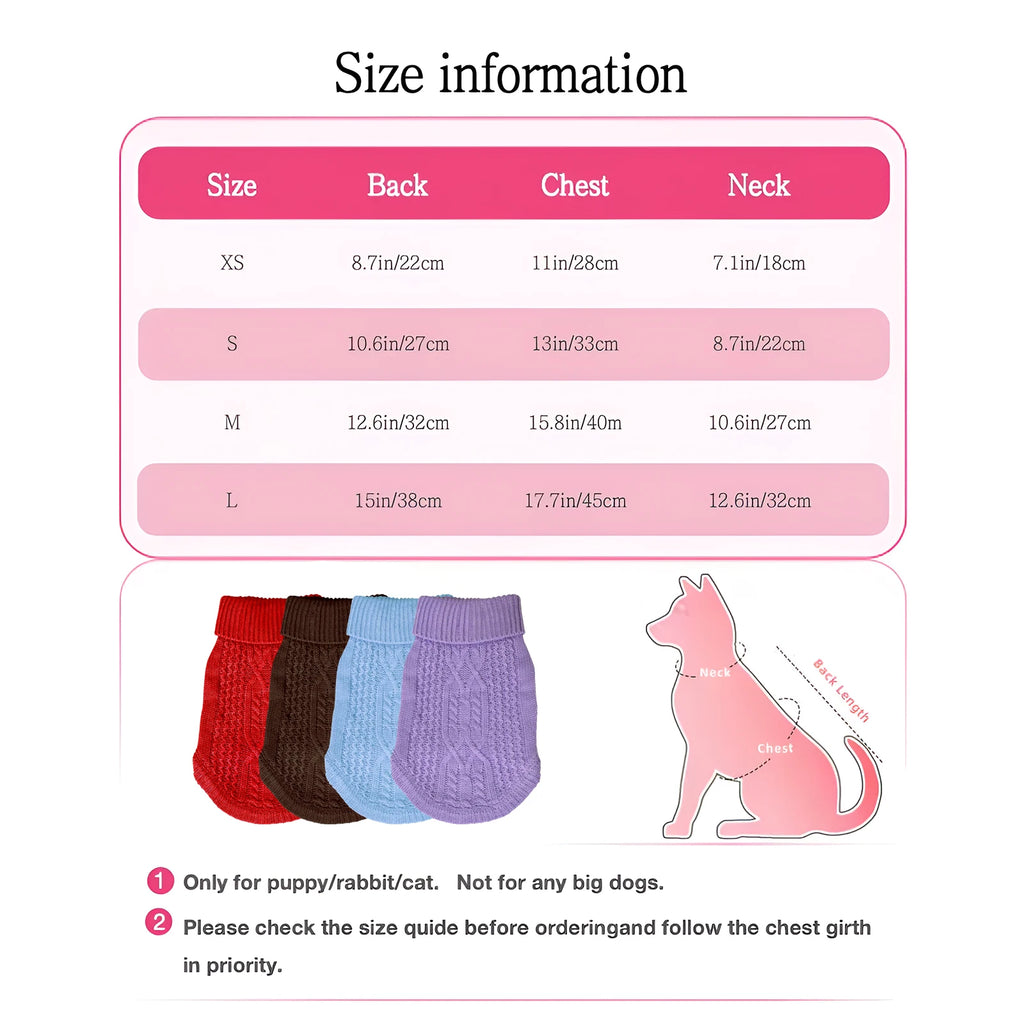 Dog Sweaters Fashionable Pet Clothing Lightweight, Soft, Comfortable, and Warm Winter Pet Clothes Outdoor Portable Pet Supplies