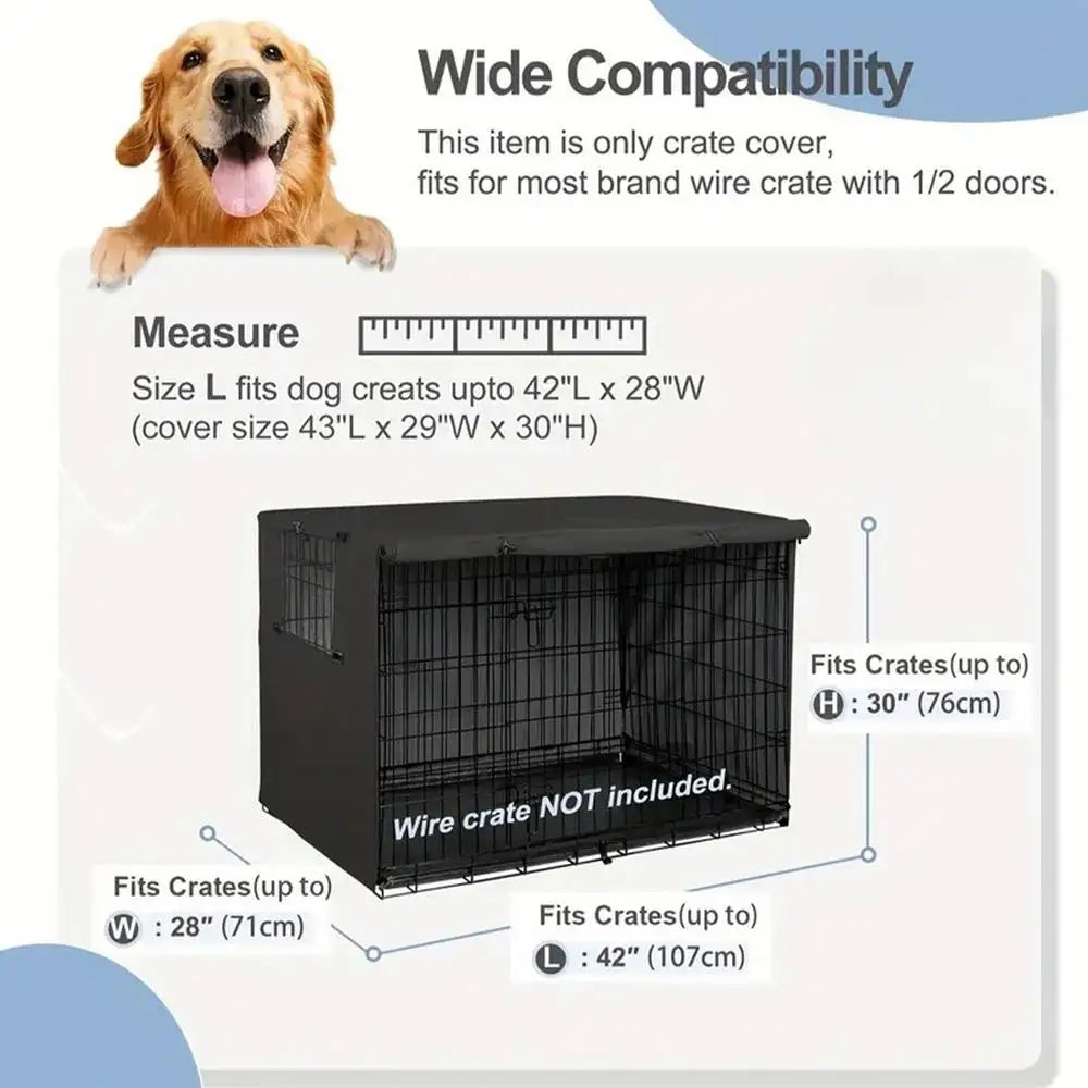 Oxford cloth Dog Kennel Cover Waterproof Windproof Pet Crate Protective Dog Kennel Cover Universal Fit For Indoor Outdoor Crates