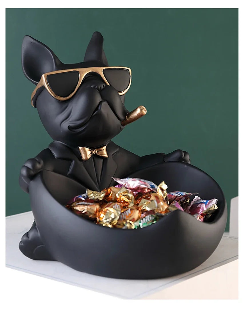 Home Decor Cool Dog Figurine Dog Statue Storage Box Animal Ornament Resin Craft Art Sculpture Figurine Home Decoration Gift