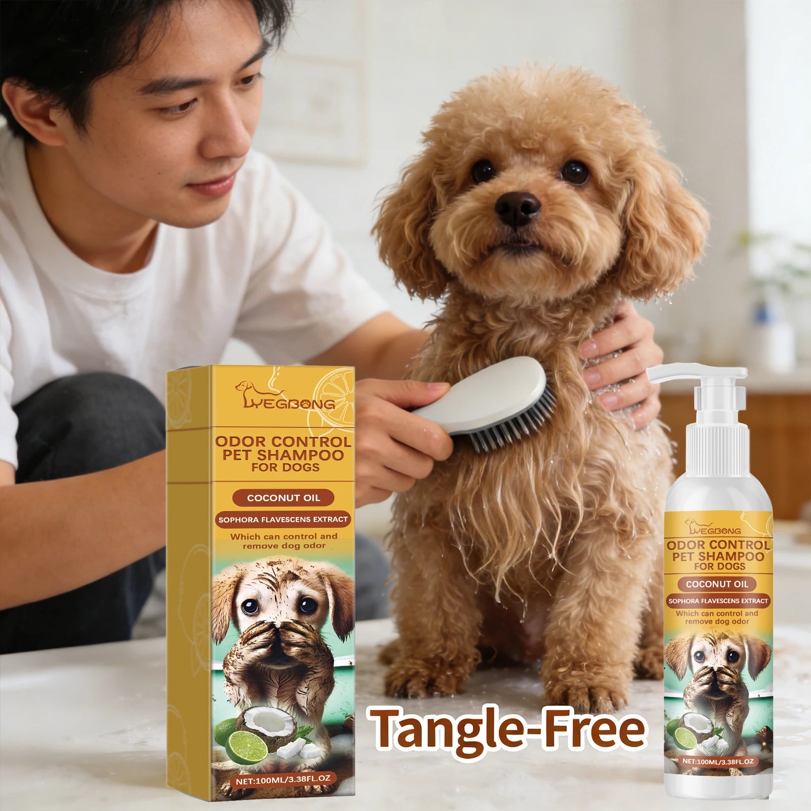 Hypoallergenic Dog Shampoo Removing Stain Eliminate Body Odors Relieve Itching Smooth Hair Without Tangling Pet Cleaning Shampoo