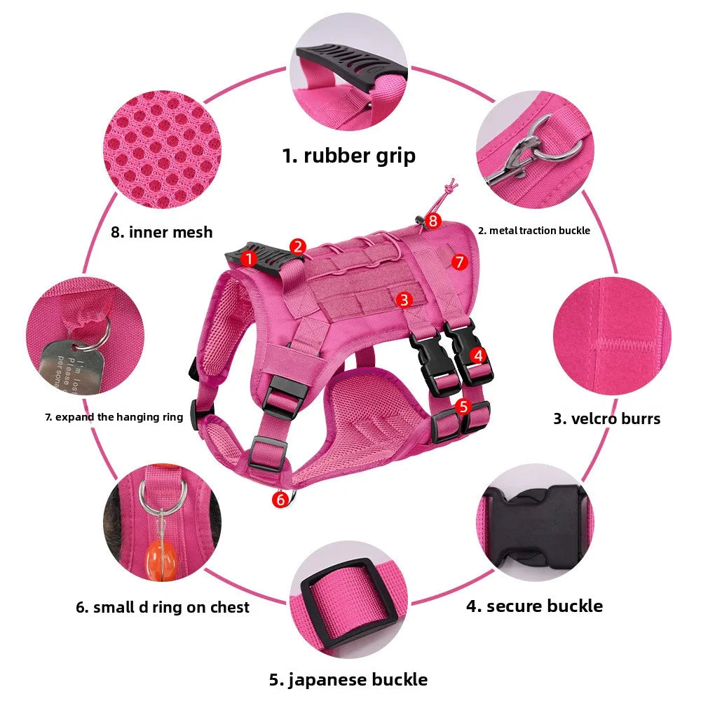 No Pull Dog Harness with Handle Soft Padded Vest Easy Control Reflective for Small Medium Large Dogs Outdoor Walking Training
