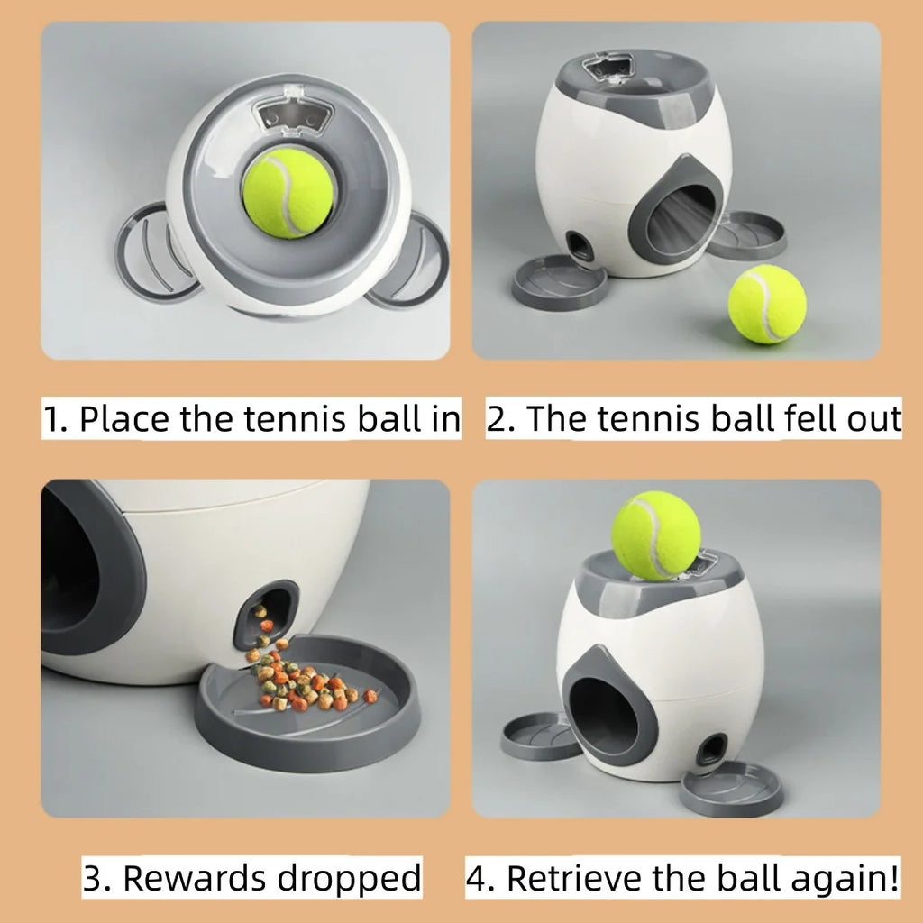 Dog Tennis Food Reward Machine Dog Interactive Training Smart Food Leaker Snack Machine Ball Machine Interactive Fun Dog Toy