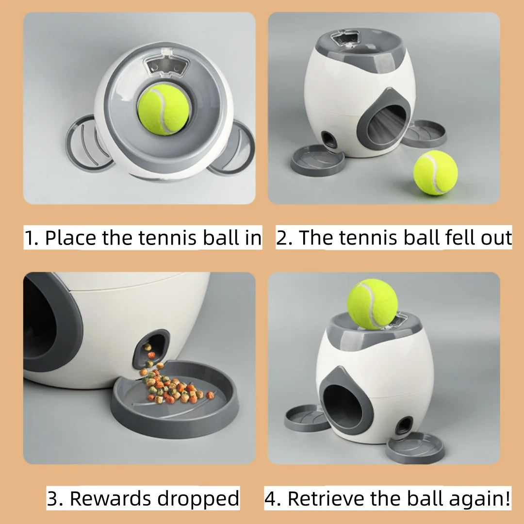 Dog Tennis Food Reward Machine Dog Interactive Training Smart Food Leaker Snack Machine Ball Machine Interactive Fun Dog Toy