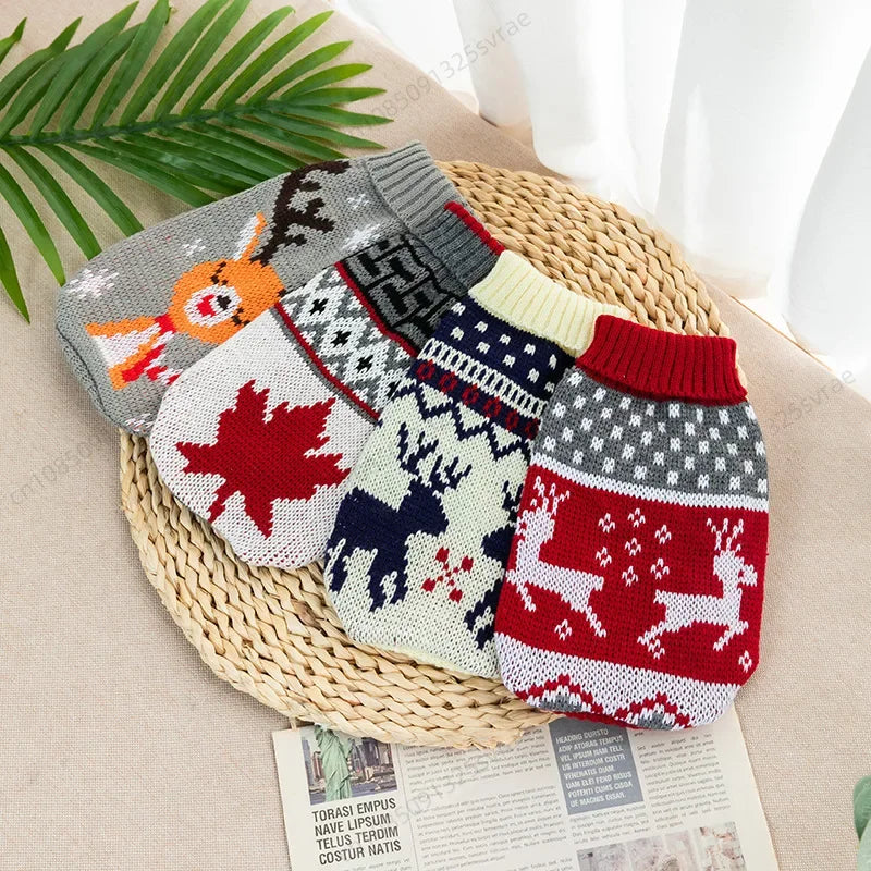 Warm Pet Dog Sweaters Winter Dog Clothes for Small Medium Dogs Knitted Puppy Cat Coat Chihuahua Yorkie French Bulldogs Customes