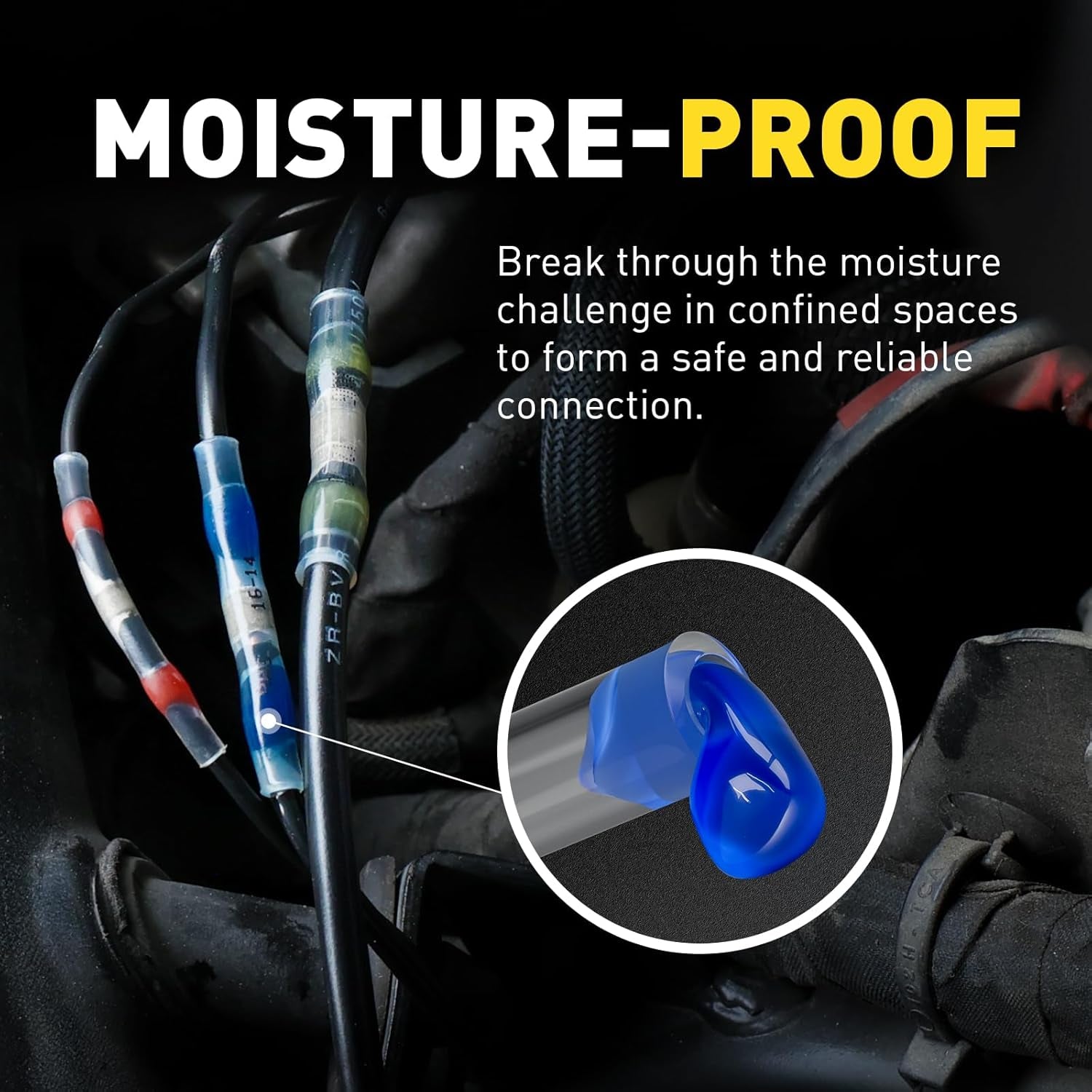 300PCS Solder Seal Wire Connectors- Marine Grade Heat Shrink Wire Connectors-Heat Shrink Butt Connectors-Self Solder for Marine,Stereo(30Yellow 70White 100Red 100Blue) Solder Sleeve